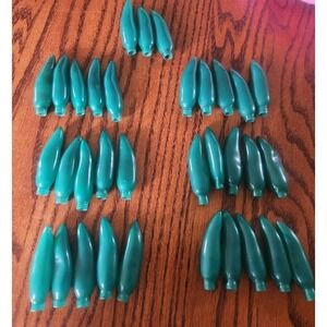 33 Green Chili Pepper Light Covers Bulbs Vintage Good Condition Covers Only